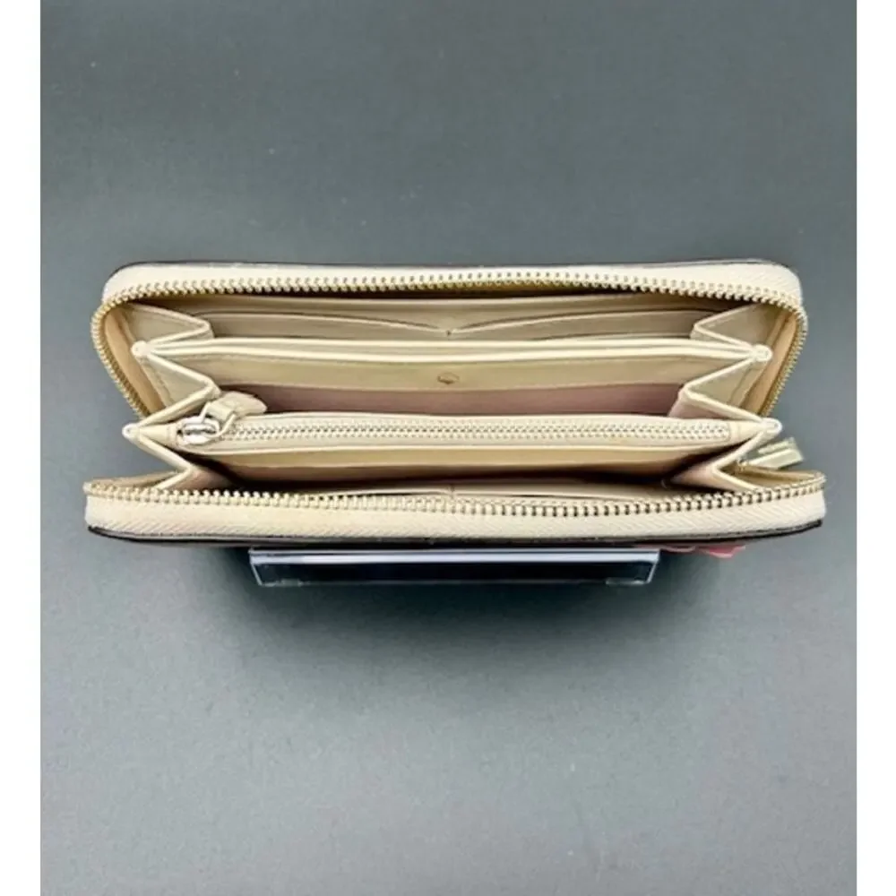 Kate Spade Petal Zip Continental Wallet Saffiano Floral Appliqué Garden Party - Picture 5 of 7